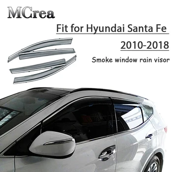 

MCrea 4pcs ABS Car Smoke Window Sun Rain Visor Deflector Guard For Hyundai Santa Fe 2010-2012 Accessories