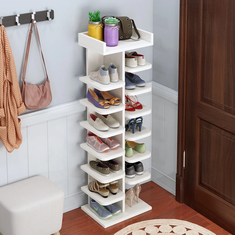 

Shoe rack multi-layer shoe cabinet home door simple collection of godware small wood into the door economic dust-proof rack