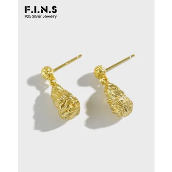 

F.I.N.S Authentic S925 Sterling Silver Earrings Concave Waterdrop Earrings Earrings Irregular Wrinkle Small Earrings Studs
