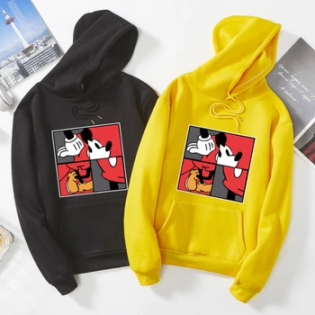 

s6342 mickey Autumn Winter Hooded Hoodies Women Kawaii Loose Casual Streetwear Long Sleeve Warm Outerwear Pullover Sweatshirts