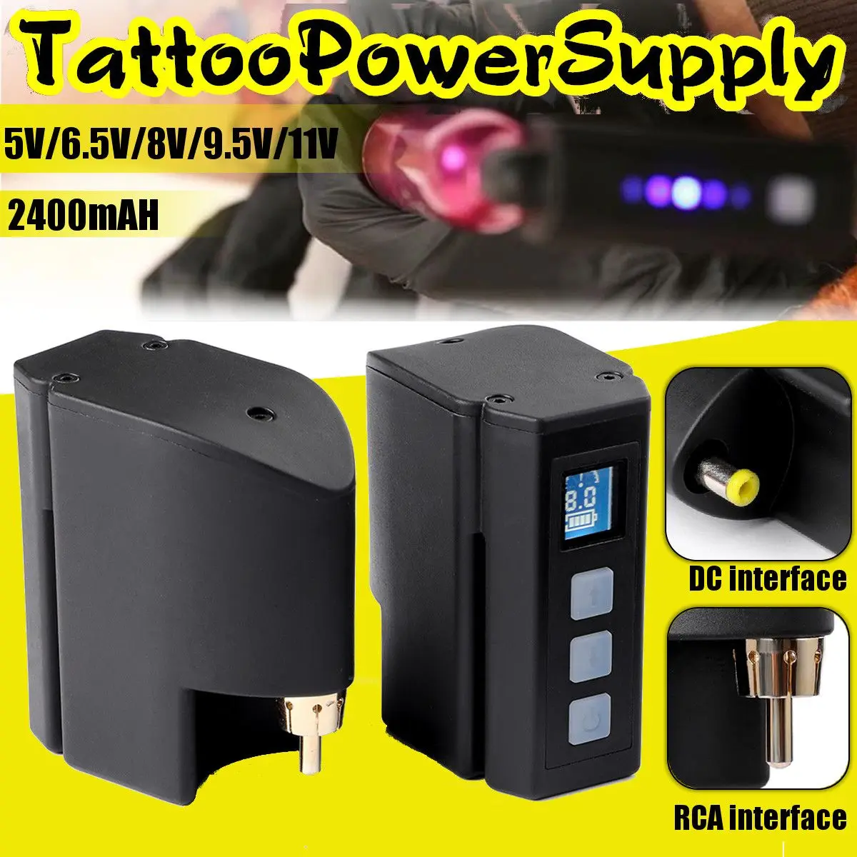 

2400mAH New Mini Wireless Tattoo Power Supply Power Bank for Tattoo Pen Machine