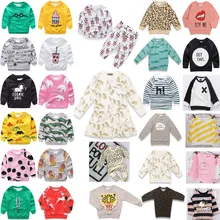 Комплект детской одежды, Осень-зима, толстовка для мальчиков и девочек, штаны, детский хлопковый топ, футболка, куртка, платье для девочек, детская одежда
