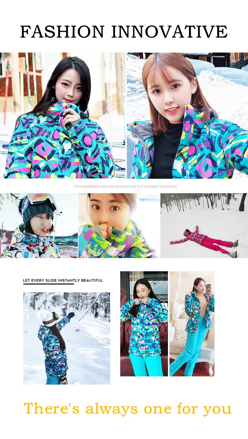 Лыжный костюм Warme Anzug Frauen wausserdicht Winddicht Skifahren und Snowboarden Jacke Hosen