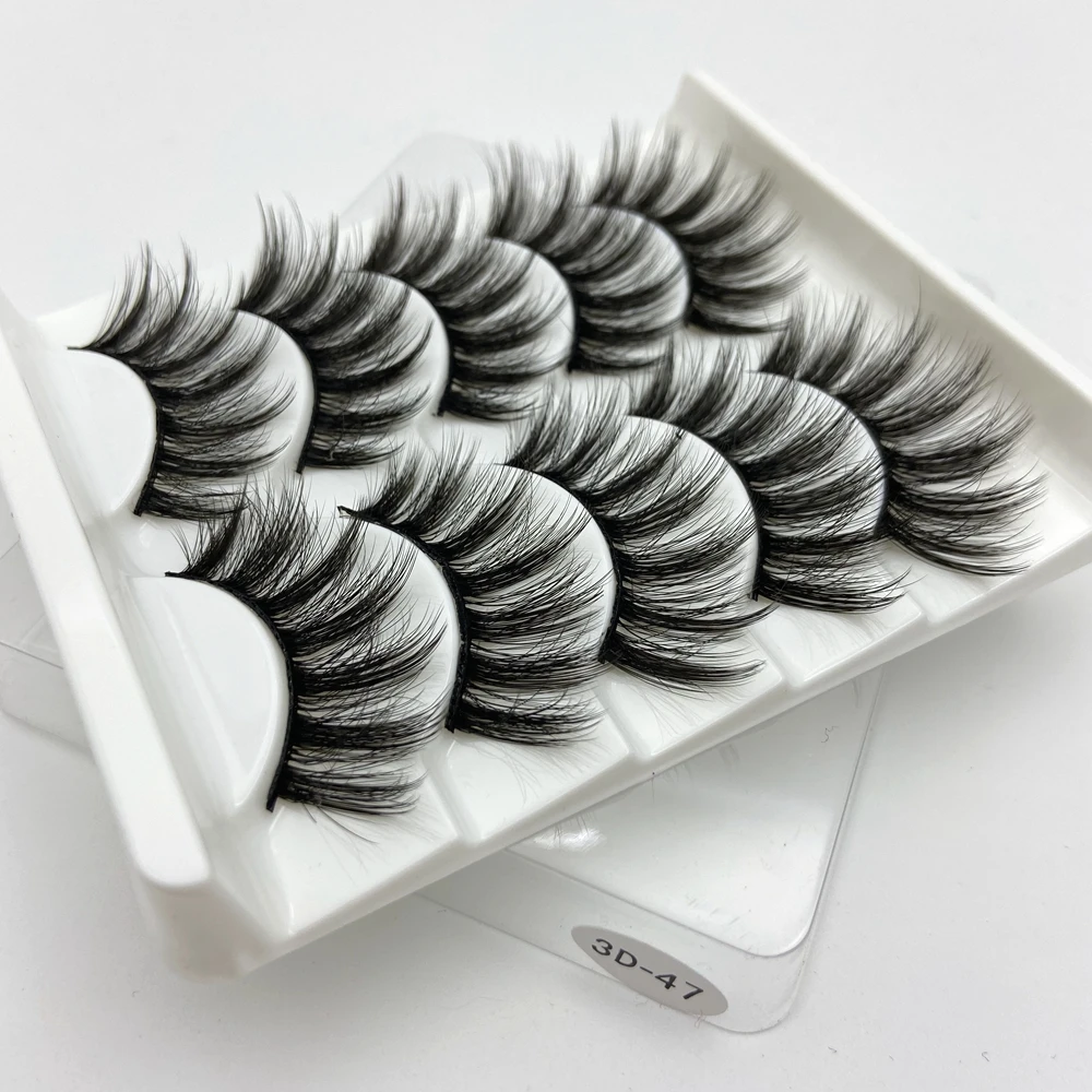 Buzzme, 5 пар, искусственные 3D норковые ресницы, натуральные длинные накладные ресницы, Объемные Накладные ресницы, макияж, Удлиненные ресницы, maquiage