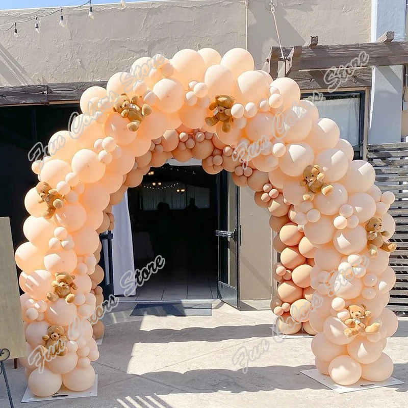 

330pcs Cream Peach Wedding Birthday Party Backdrop Baby Shower DIY Supplies Holiday Dinner Table Decor Balloon Garland Arch Kits