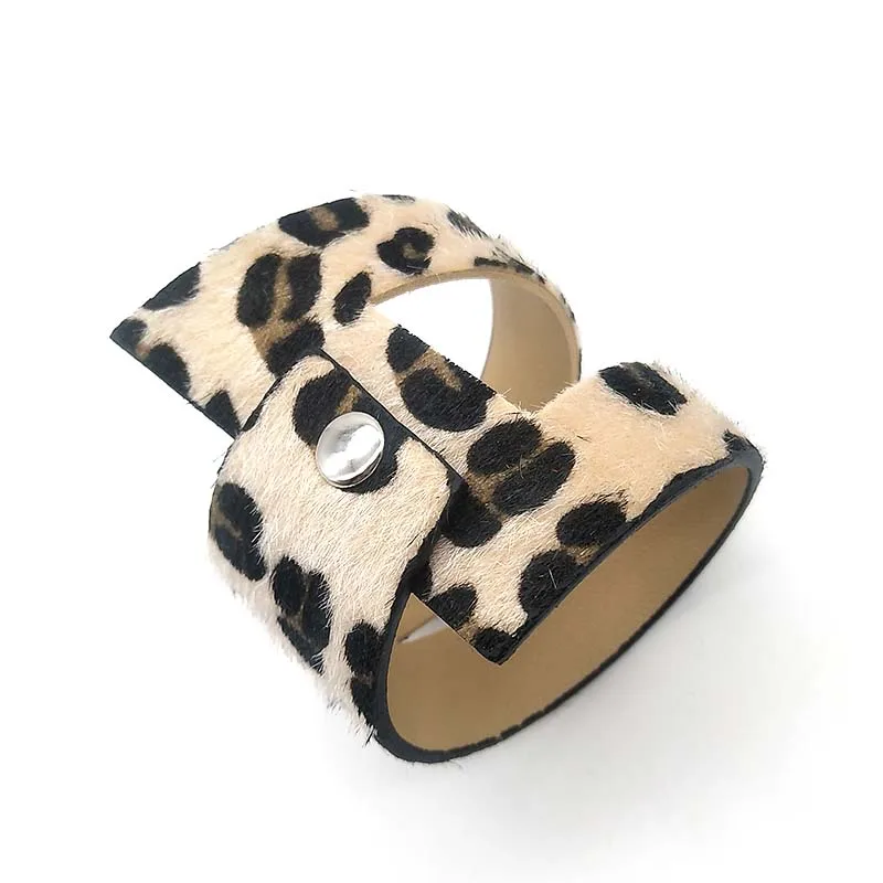 D& D горячий треугольный круг модный Леопардовый широкий кожаный браслет для женщин винтажные кожаные ювелирные изделия крутые