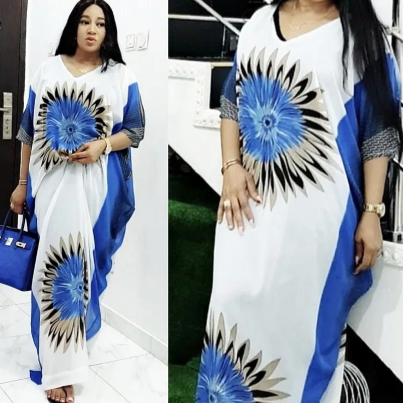 Color : Six, Size : XX-Large Miaohao Womens Party Plus Size African Dashiki Batik Long Sleeve Long Dress