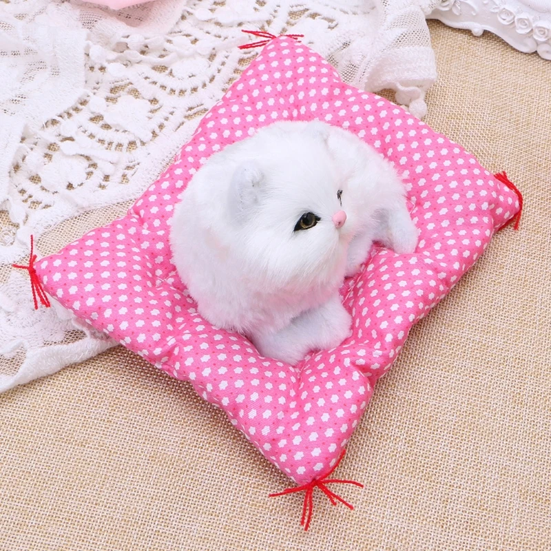 

Kids Plush Stuffed Toy Cute Sleeping Cat Press Simulation Sound Animal Doll Gift 203E