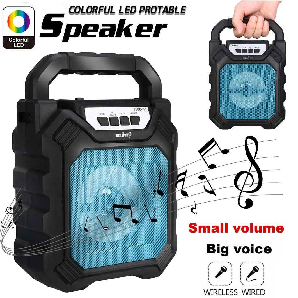 20# Wireless Speaker Support TF NEW Fully Powered 50W BT4.2+DER Wireless Portable Multimedia LED Speaker Speakers