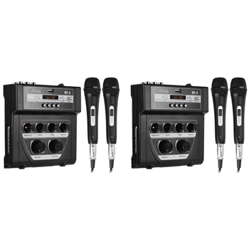 

Bluetooth o DJ Mixer Home Mixer Outdoor Microphone Amplifier Small Mixer with 2 Microphone