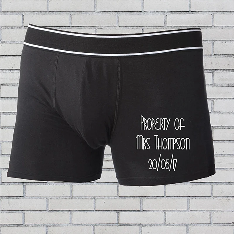 Groom Wedding Boxers,Personalised Boxers With Date Gift For Groom From  Bride,Property Of Mrs,Hangover,Romantic And Funny Travel - AliExpress