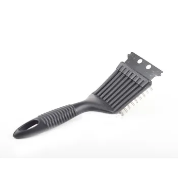 

Barbecue Accessories 1 PC Plastic Handle Stainless Steel Steel Wire BBQ Cleaner Brush Scraper Cleaning Tool Portable