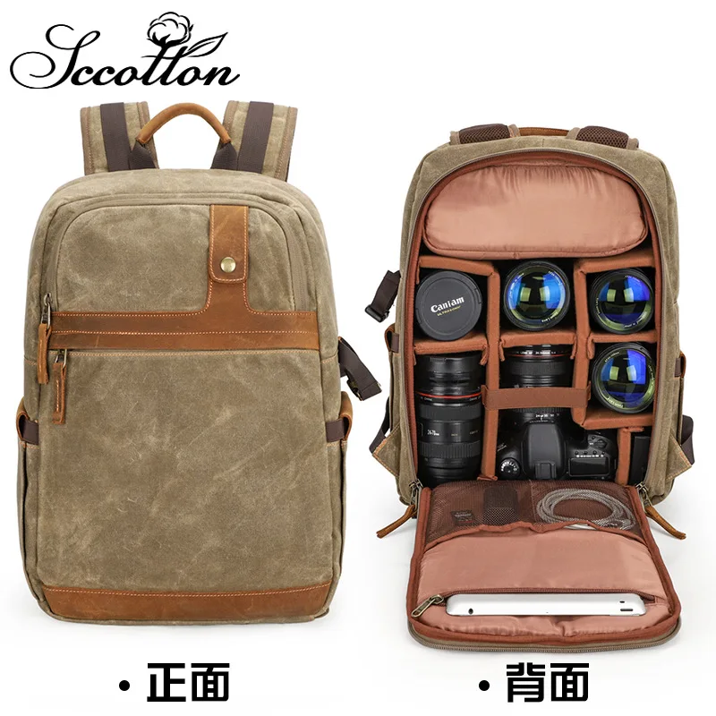 

Photography Backpack Single-lens Reflex Camera Digital Lens Outdoor Backpack Waterproof Camera Bag Canvas Camera Bag
