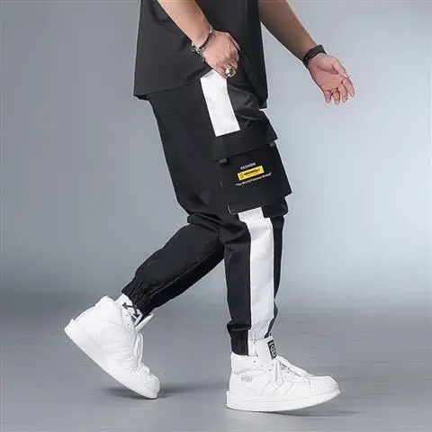 Large Plus Size 5XL 6XL 7XL Mens Cargo Pants Female Splice Drawstring Boys Loose Man Harem Pants Slacks Large Cropped Trousers 3