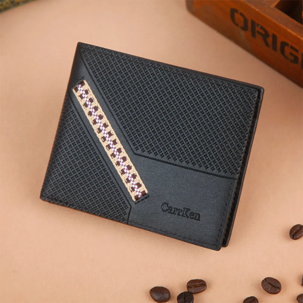 

Men Fashion Solid Color Open Multi Card Position Wallet