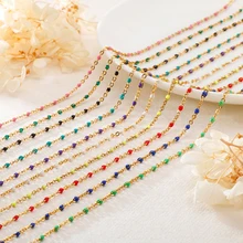 Stainless Steel Beads Chain Necklace For Woman S Gold Bohe Colorful Link Miyuki Femme Beads Chains