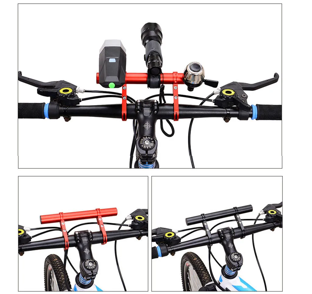 MTB велосипедный руль стойки Расширенный кронштейн велосипед фара фонарик крепление бар компьютер держатель Велоспорт алюминиевый сплав поддержка