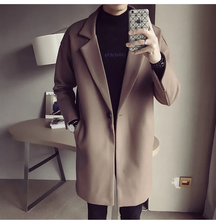 Черный Тренч, Мужская Длинная зимняя куртка и пальто, парка Hiver Homme Anorak Hombre, модная Повседневная Новинка GG50dy