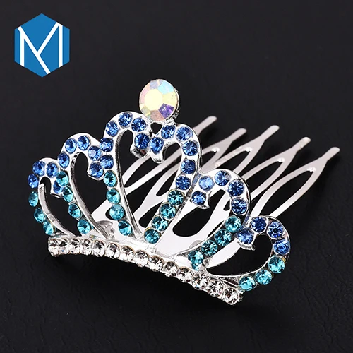 M MISM заколки для волос принцессы с короной со стразами, аксессуары для волос для женщин, украшения, заколки для волос, Свадебная вечеринка, для невесты - Цвет: style 3 blue