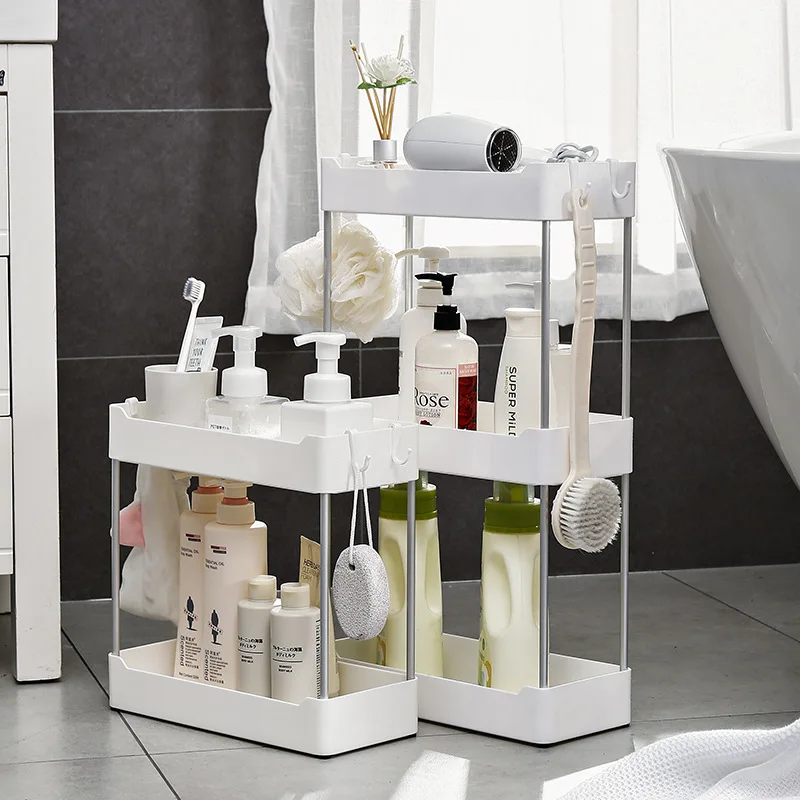 

Storage Holder Bathroom Accessory Set Multi-layer Storage Rack Aluminum Kitchen Storage Bedroom Floor Type Room Organizer H1231