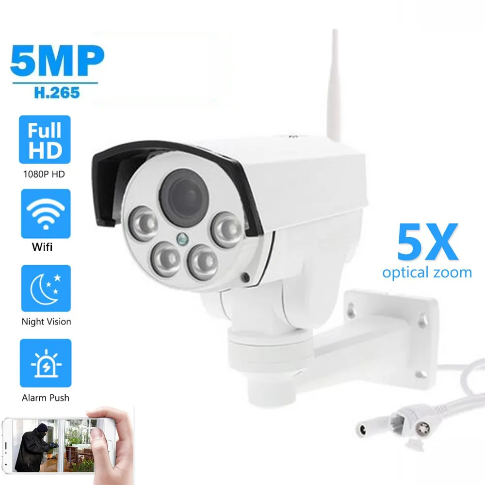 HD 1080P Bullet PTZ IP камера Wifi 5X 10X Zoom 2MP 5MP аудио мониторинг IR Onvif SD карта безопасности CCTV