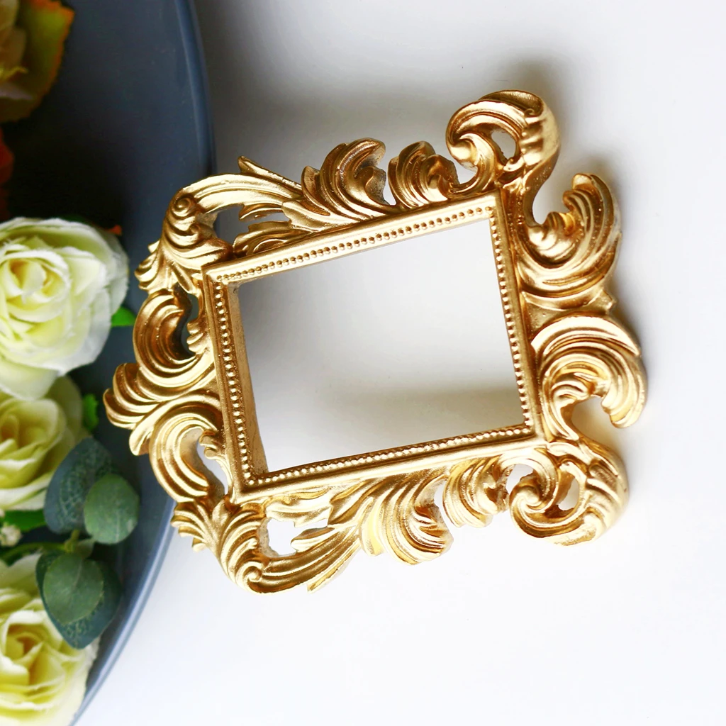 4pcs Vintage Baroque Design Placecard Holder, Photo Frame, Picture Holder, Tabletop Display Photo Props