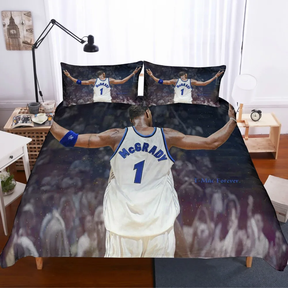 

Basketball Player Bedding Set Duvet Cover Set tracy mcgrady 3D Microfiber Bed Linen with Pillowcase Set 2/3pcs Home Bedclothes