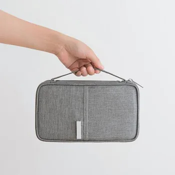 

Men Women Waterproof Oxford Cloth Passport Holder Tear Resistant Organizer Flight Tickets Travel Wallet With Strap Space Saving