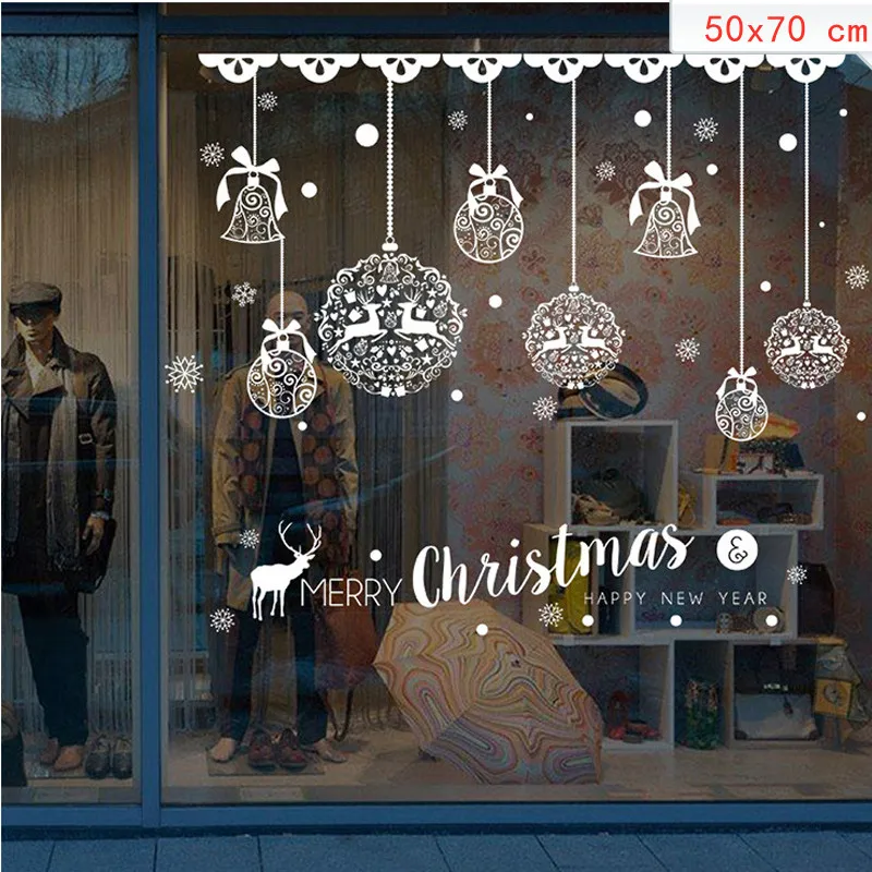 Товары для рождественской вечеринки DIY стикер на стену s Santa Лось Снежинка стикер на окно s Новогодняя стеклянная наклейка украшение для дома