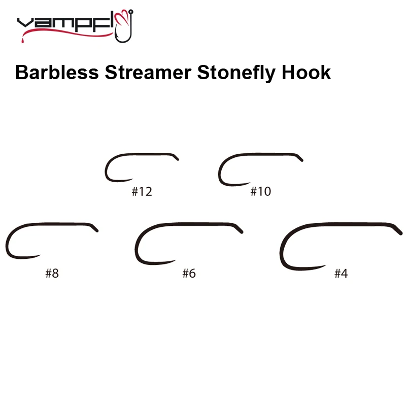 Vampfly 20 шт. Barbless стример Stonefly Fly Крючки для привязывания ультра острые шерстяные Bugger крючки для привязывания