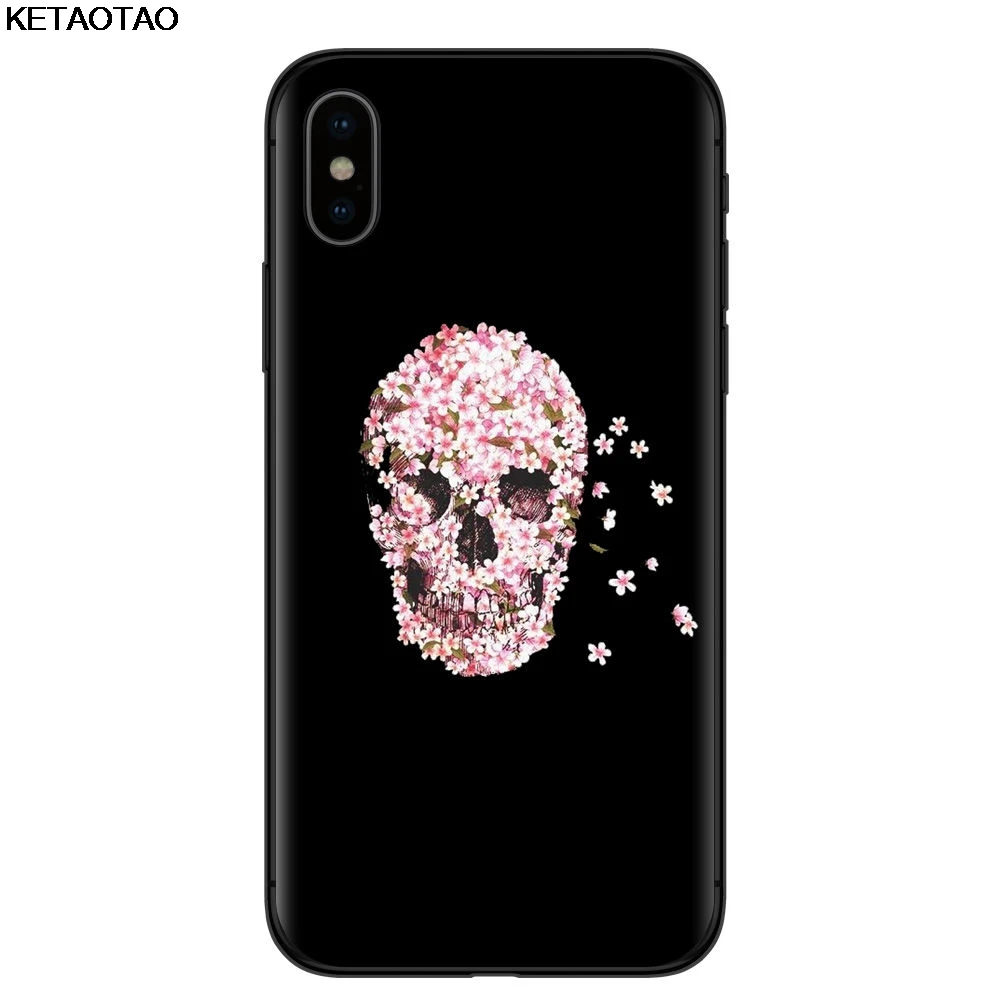 KETAOTAO Модные Ретро стильные чехлы для телефонов с изображением цветов для iPhone 4S 5S 6S 7 8 Plus X XS XR 11 Pro Чехол из мягкого ТПУ резины и силикона - Цвет: Небесно-голубой
