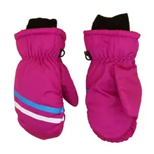 1 пара, детские толстые теплые лыжные перчатки для мальчиков и девочек, зимняя ветрозащитная рукавица с геометрическим принтом