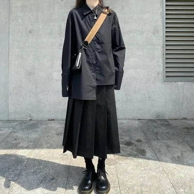 Design sense irregular long-sleeved Shirt Women