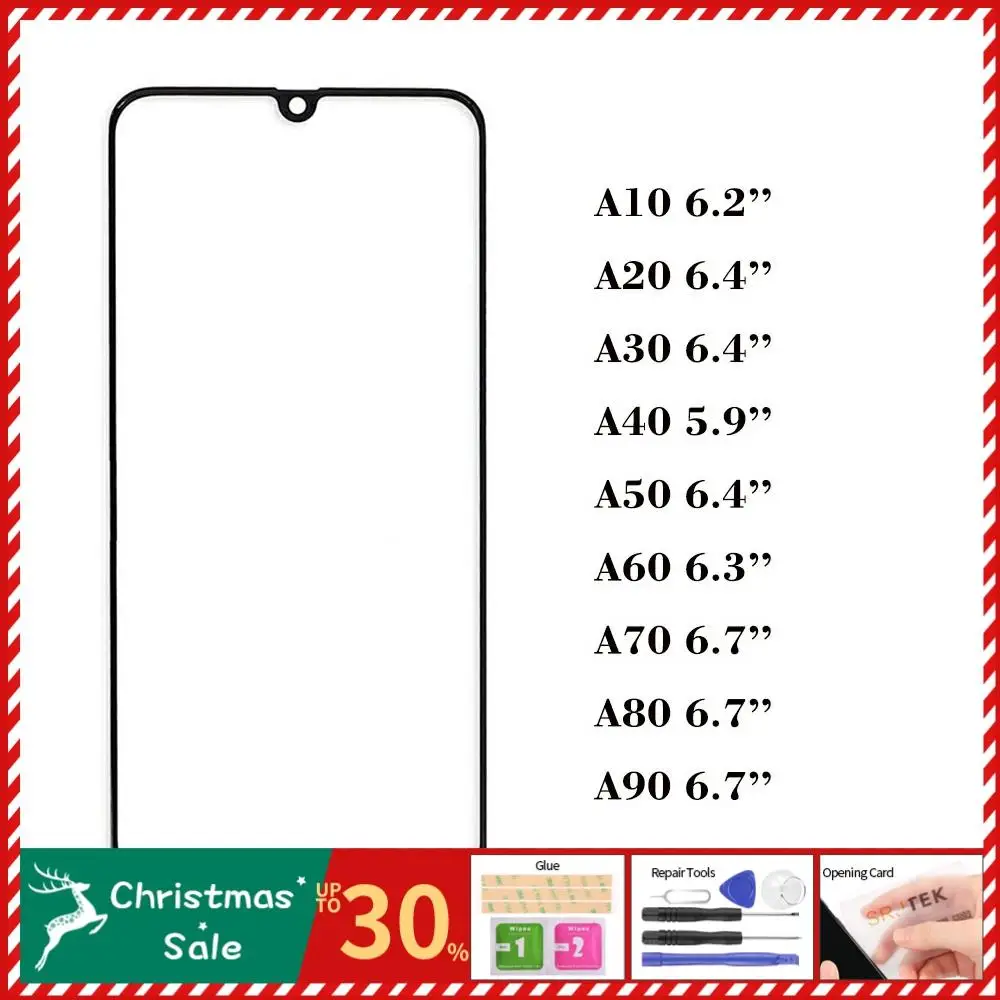 Для samsung Galaxy A10 A20 A30 A40 A50 A60 A70 A80 A90 ЖК-сенсорный экран передняя внешняя стеклянная панель без ЖК-дисплея