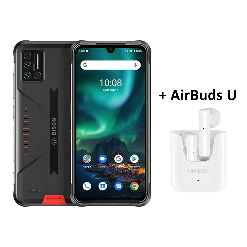 UMIDIGI BISON IP68/IP69K Waterproof Rugged Mobile Phone 48MP Matrix Quad Camera 6.3" FHD+ Display 6GB+128GB NFC Smartphone best poco mobile UMIDIGI