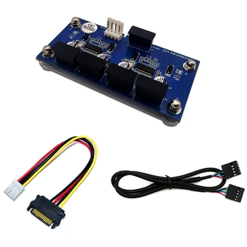 

USB Header Male 1 to 4 Female Extension Cable Card 9-Pin USB 2.0 HUB with Additional Power Cable and netic Base