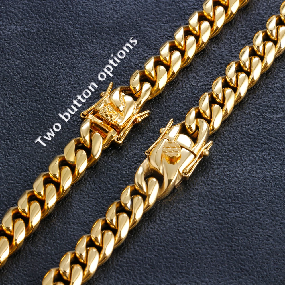 H8e3599d34aac458e87363b987bac29073 6-18mm Wide Golden Miami Cuban Chain for Men Women Hip-hop Stainless Steel Necklace Bracelet Fashion Jewelry Pop Accessories Mallzona