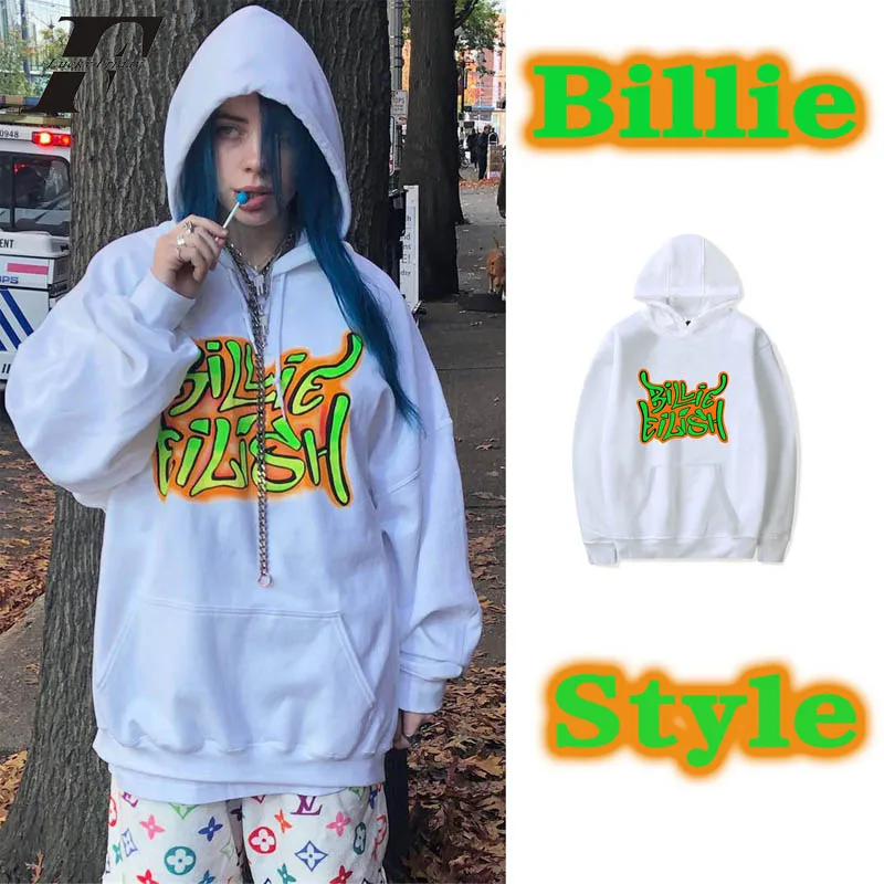 Billie Eilish свободный свитер с капюшоном для женщин/мужчин Уличная одежда в стиле «хип-хоп», летняя хлопковая Футболка Длинные рукава высокое качество одежда для пребывания на открытом воздухе