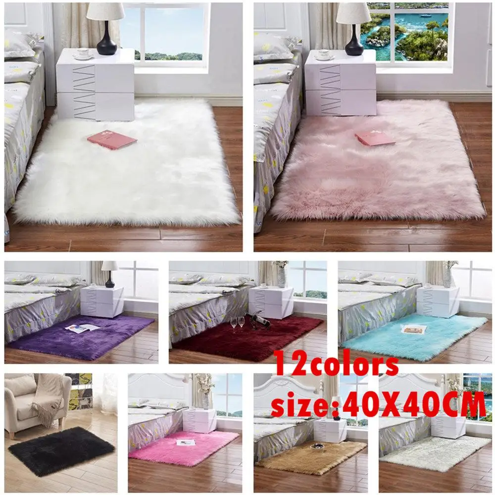 HobbyLane 40X40 см моющийся чехол для стула из искусственной овчины теплый шерстяной ковер подушка для сиденья Пушистый Ковер