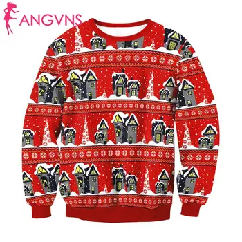 

Women Fashion Round Neck Long Sleeve Winter 1-16 Christmas Sweatshirts Causal