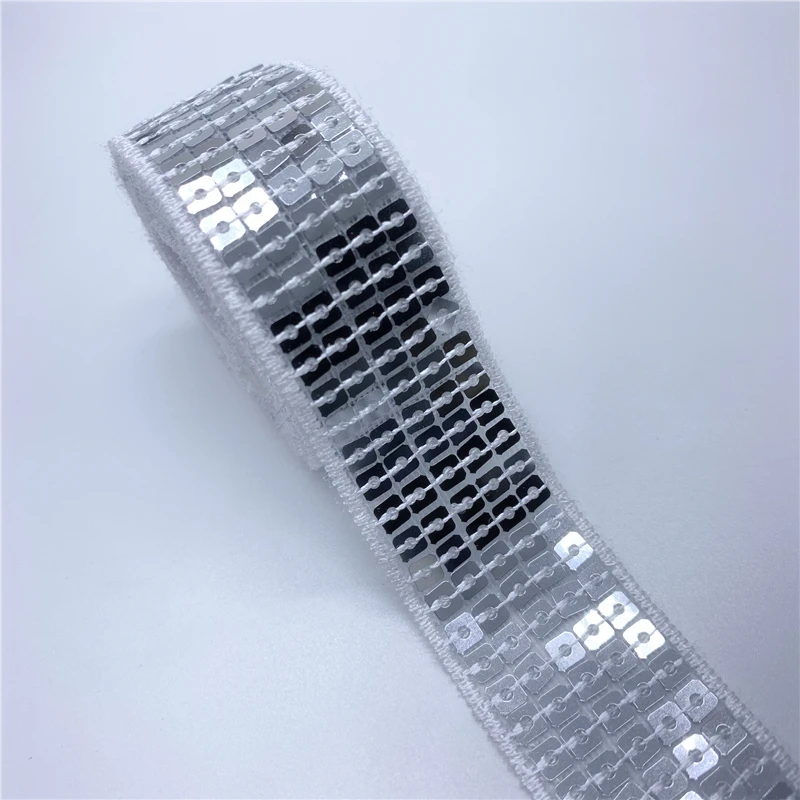 Lace Ribbon Lace Sewing Supplies Lace Sewing Accessories 25mm Sequins Ribbon Lace Trim Sequin Sewing Fabric For Dress Clothes Headdress Bridal Wedding 2y/5Yards/Lot