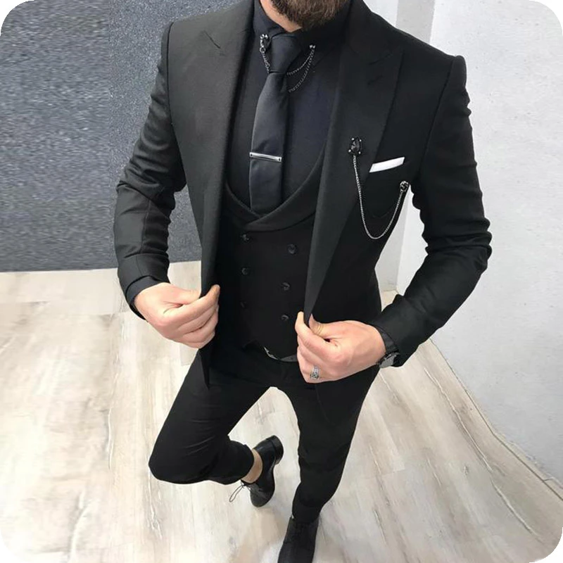 2021 Latest Coat Pant Design Wedding Suits Casual Black Men Business Suits  Costume Groom Tuxedo 3Piece Slim Fit Terno Masculino|Suits| - AliExpress