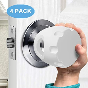 

CYSINCOS 4Pcs/pack Child Door Knob Covers Home Door Knob Safety Cover Baby Indoor Protection Accessories Anti-impact Door Handle