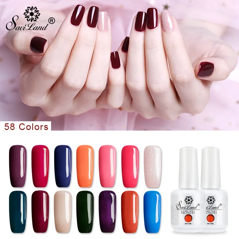 

Saviland 15ml Uv Gel Nail Polish Glitter 58 Colors Nail Gel Varnish Soak Off Gel Lacquer Long Lasting Nail Art Gel Vernis