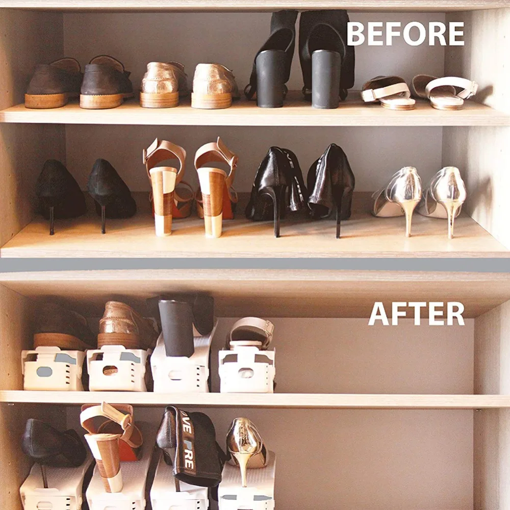 8pcs Home Use Shoe Organizer Modern Double Cleaning Storage Shoe Rack Living Room Convenient Shoebox Shoes Organizer Stand Shelf (26)