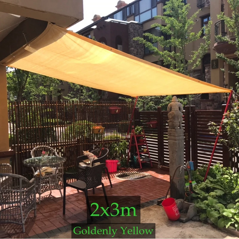 Yellow B 2x3 Толстый 96% солнцезащитный тент, Солнцезащитная сетка, слегка желтая оконная сетка, оконный тент, навес, парус, тент, анти-УФ, садовый навес - Цвет: Yellow B 2x3