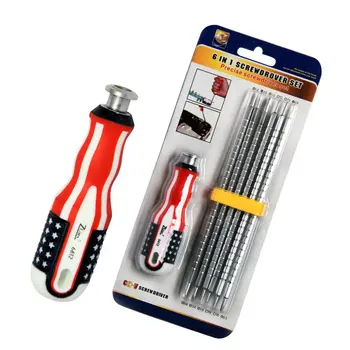 

6-in-One Double Headed Dual Purpose Retractable Batch Rod Multifunctional Screwdriver Combination Hardware Kits
