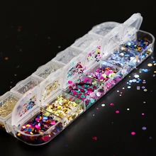 1 Набор смешанные блестки нейл-арта блестящие хлопья ультратонкие 1/2/3 мм красочные блестящие DIY Советы Ослепительная Блестки Дизайн ногтей аксессуары