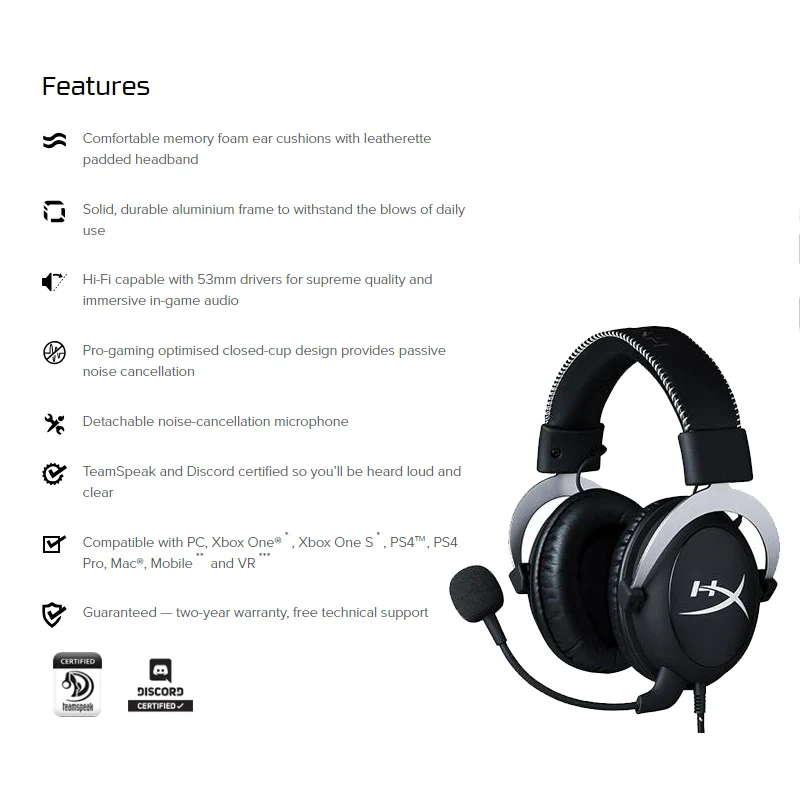 Игровые наушники HyperX Cloud Core/7 1 компьютерная гарнитура с микрофоном для ПК PS4 Xbox One