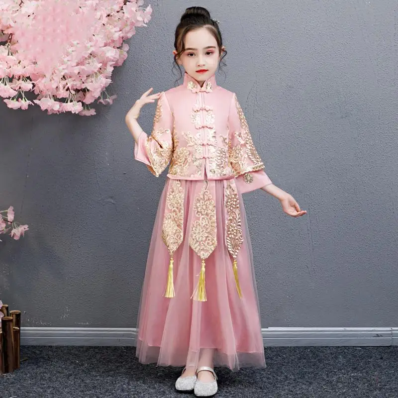 Костюм ханьфу для мамы и дочки, Cheongsam для мамы и дочки,, вечерние платья для мамы и дочки, одежда для всей семьи, Qipao J303